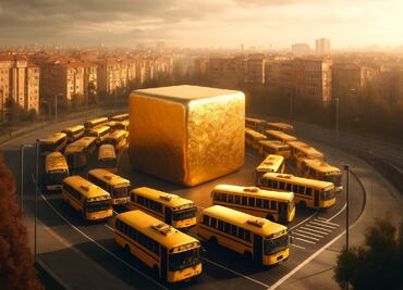 ¿Dónde cabe todo el oro del mundo? Su asombroso volumen con autobuses escolares como ejemplo