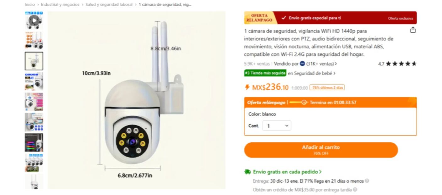 Oferta en Temu. (Foto: Captura de pantalla)