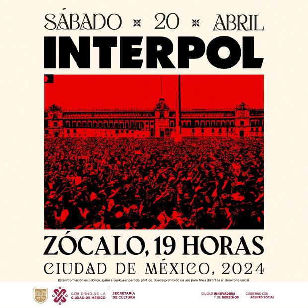 De esta forma el Gobierno de la CDMX, anunció la presentación de la banda neoyorquina en el Zócalo capitalino. (Foto: Redes sociales)