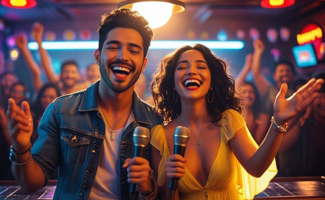 ¿Te gusta cantar? Aquí estarán los karaokes gratis en CDMX por el 14 de febrero. (Foto: Creada con IA)