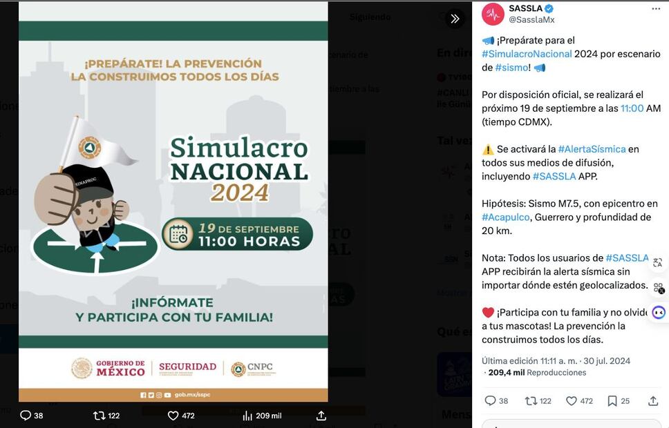 ¿Cuál es la probabilidad de que tiemble el 19 de septiembre? (Foto: DeDinero)
