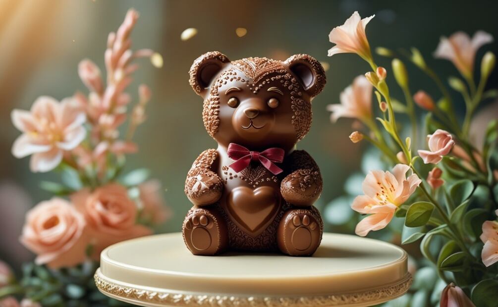 Oso de chocolate para el 14 de febrero. (Foto: Creada con IA)