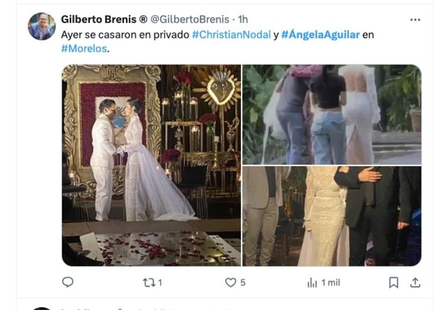 Boda sorpresa de Christian Nodal y Ángela Aguilar. (Foto: Redes sociales)