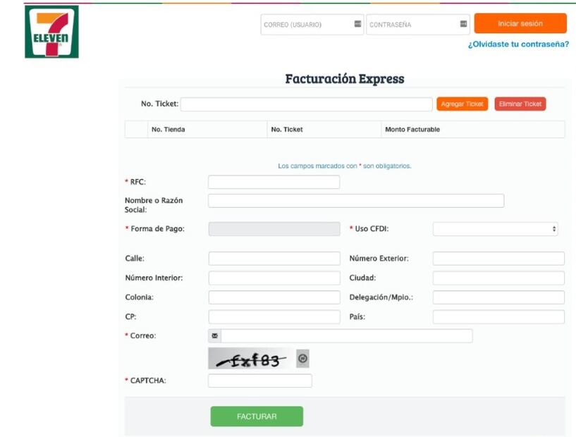 7 Eleven menciona que se tienen un máximo de 30 días para poder generar la factura.(Foto: Captura de pantalla)
