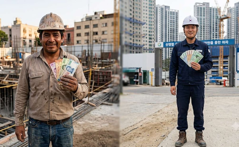 México vs Corea del Sur en el bolsillo: ¿Qué trabajadores ganan más al mes en este 2026? (Foto: Creada con IA)