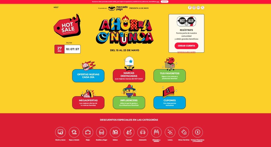 En esta edición del Hot Sale se contará con la participación de algunos influencer. (Foto: Captura de pantalla)