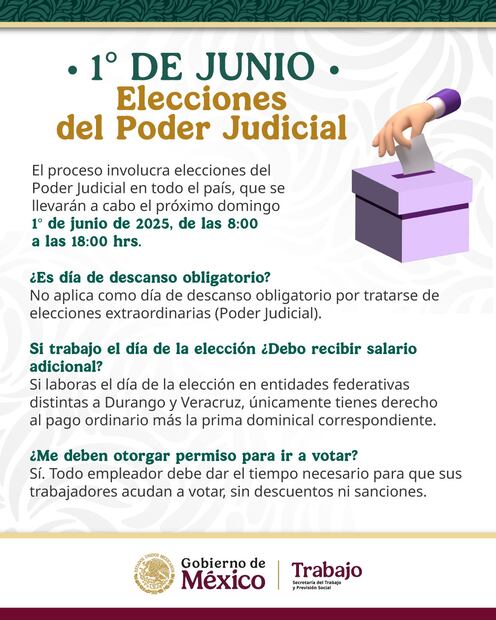 1 de junio. (Foto: X de la STPS)