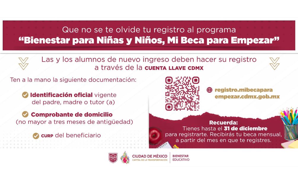 ¿Cuándo es el registro de Mi Beca para Empezar de la CDMX? (Foto: Captura de pantalla)