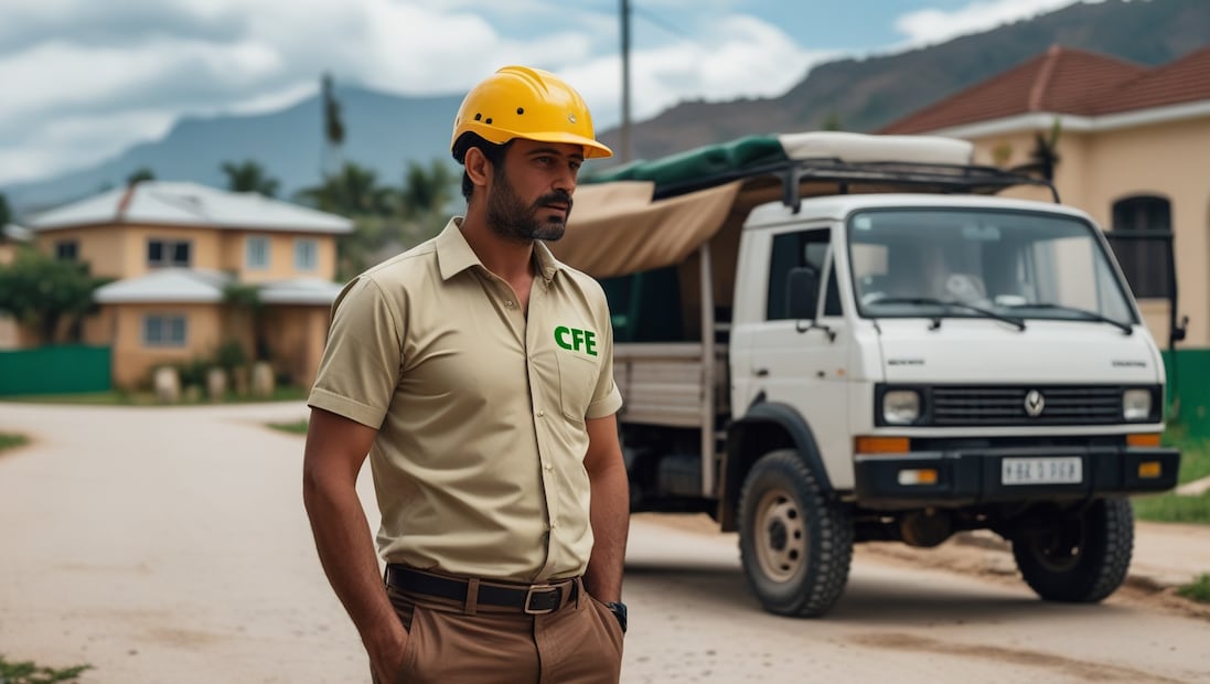 La CFE advierte sobre falsos empleados que visitan casas para estafar (Foto: IA)