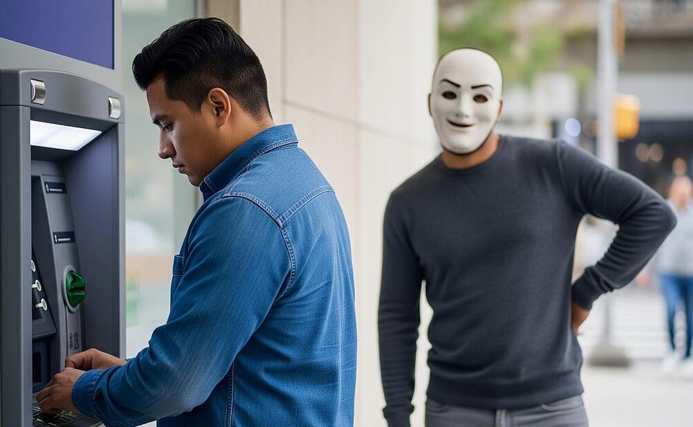 Cuidado al usar el cajero automático: Así operan los desplazadores de tarjetas. (Foto: Creada con IA)
