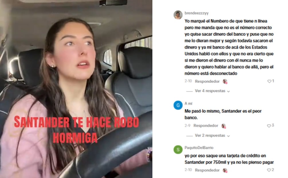 Santander acumula quejas por cargos no reconocidos y un servicio que deja dudas a usuarios. (Foto: Captura de pantalla)