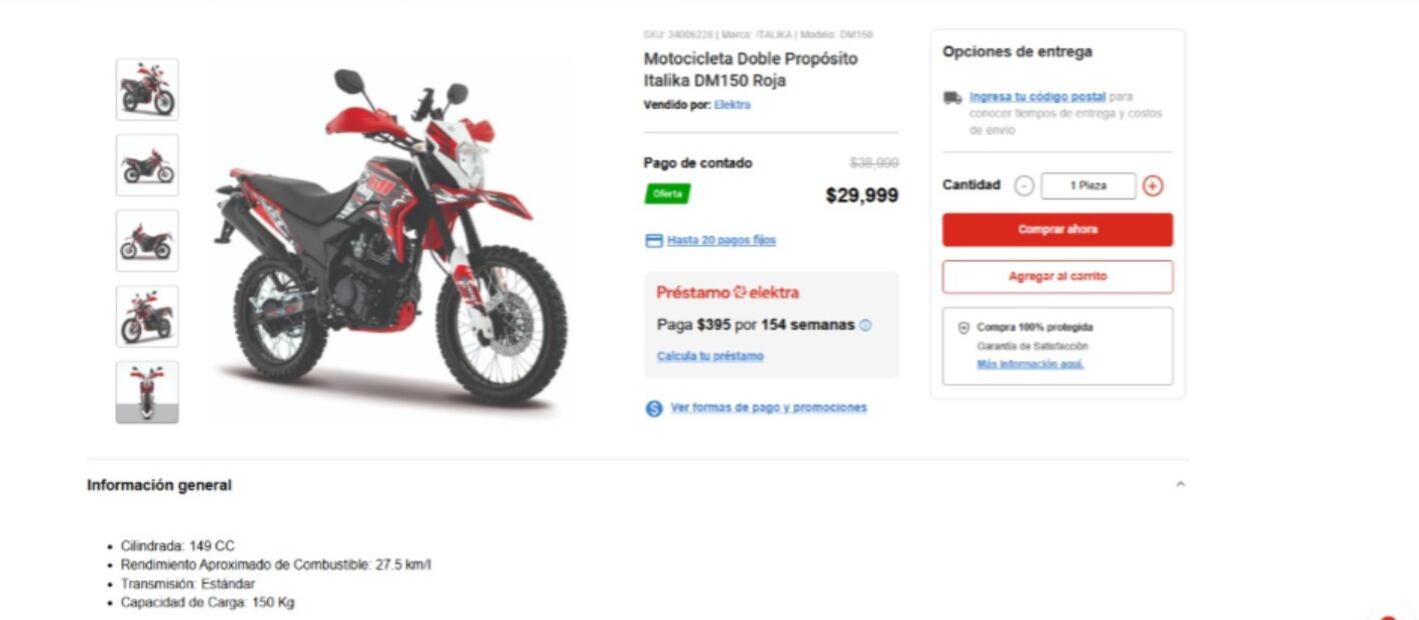 Moto Italika. (Foto: Captura de pantalla)