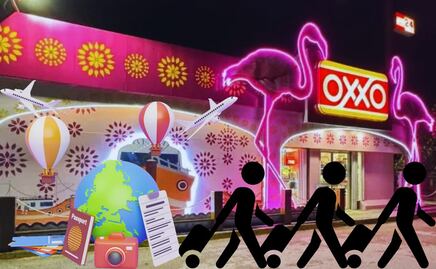 Turista descubre tienda Oxxo en medio del mar, graba TikTok del recorrido para ir a comprar