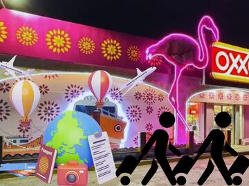 Turista descubre tienda Oxxo en medio del mar, graba TikTok del recorrido para ir a comprar