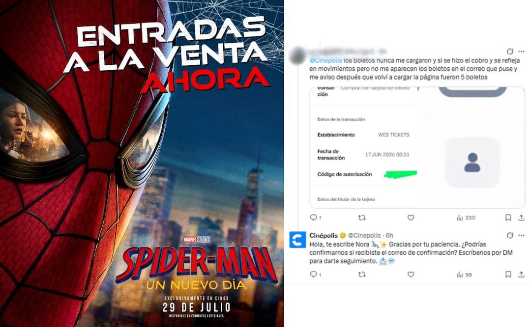 Fans de Spider-Man reportan cobros en Cinépolis sin boletos; BBVA, HSBC y Banamex acumulan quejas. (Foto: Captura de pantalla)
