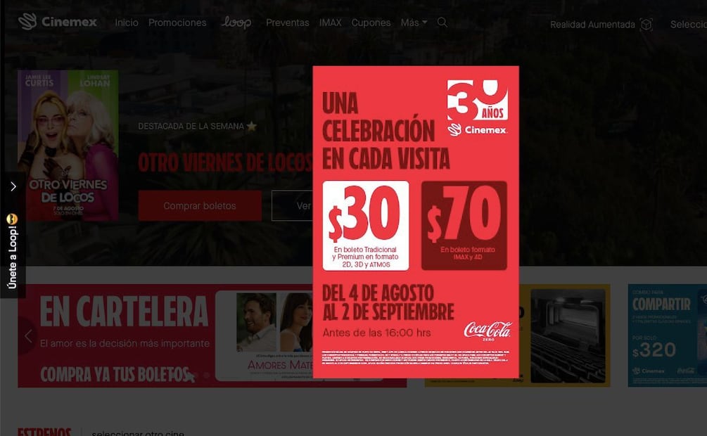 Promociones en Cinépolis y Cinemex. (Foto: DeDinero)
