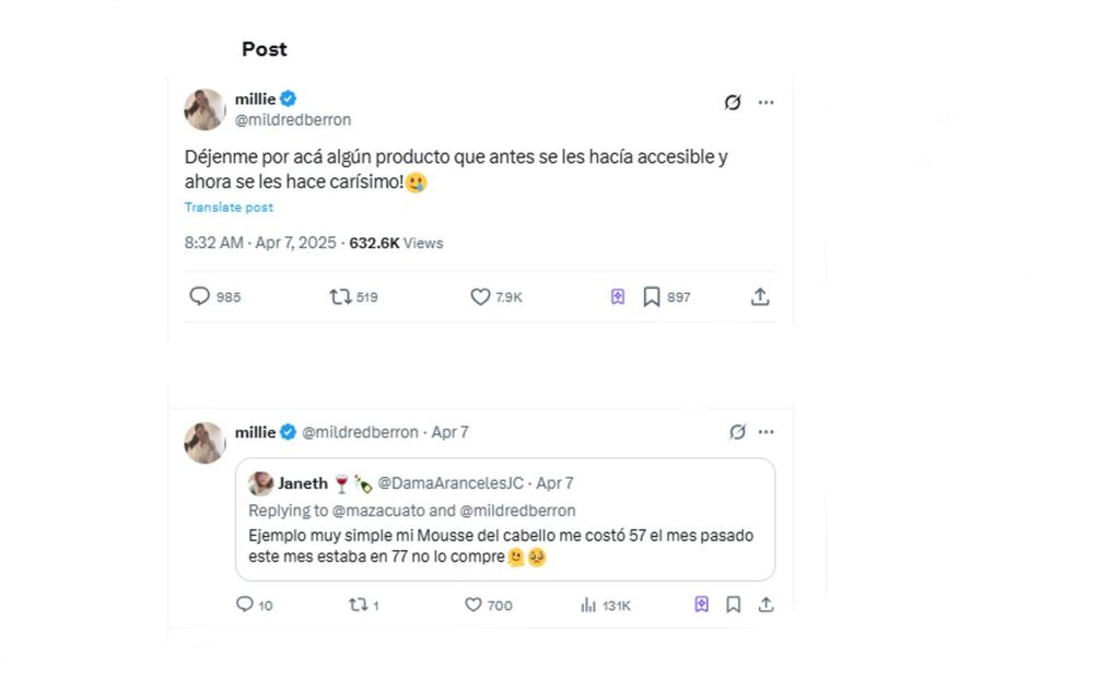 Aumento de precio de algunos productos. (Foto: Captura de pantalla)