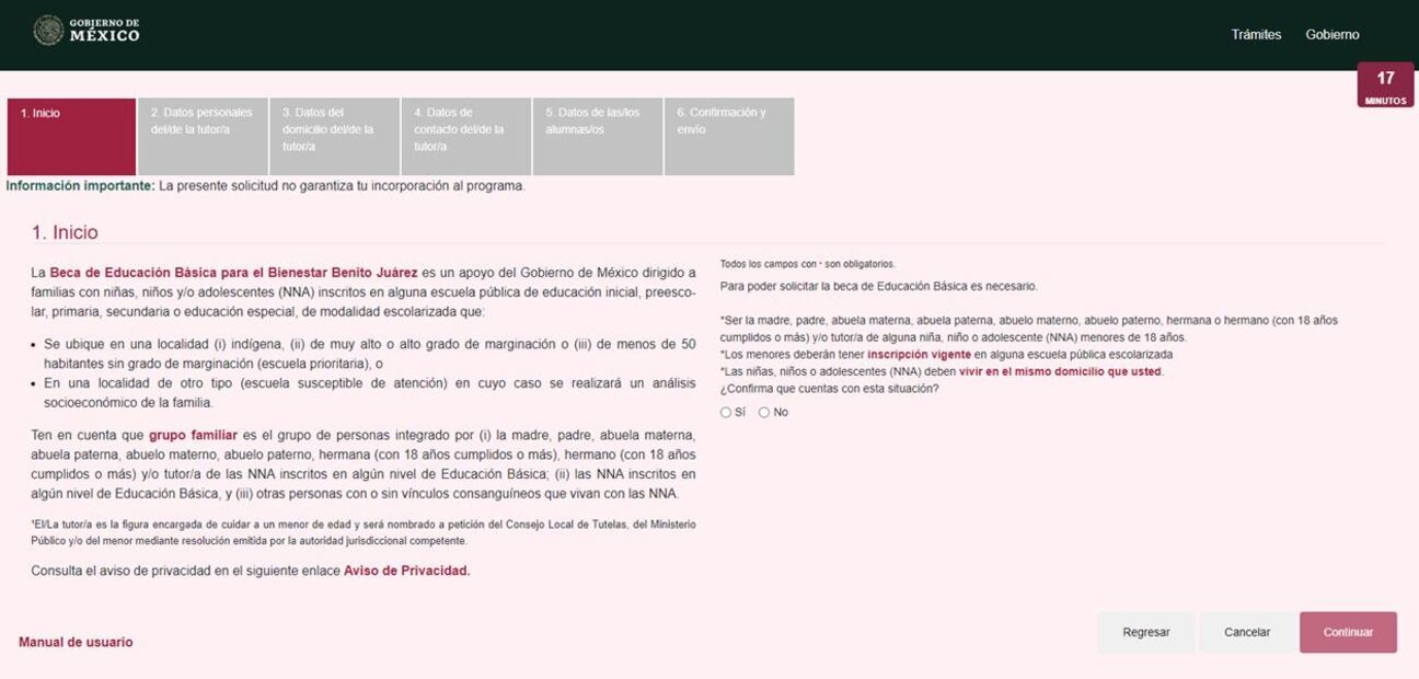 Así luce el CSI para solicitar las becas Benito Juárez. (Foto: Captura)