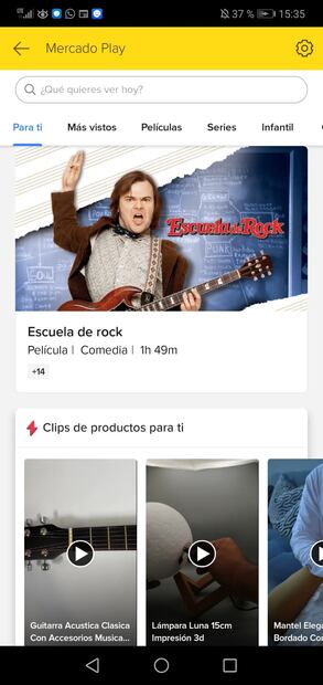Este servicio de Mercado Libre permite consumir series y películas sin costo. (Foto: Captura)
