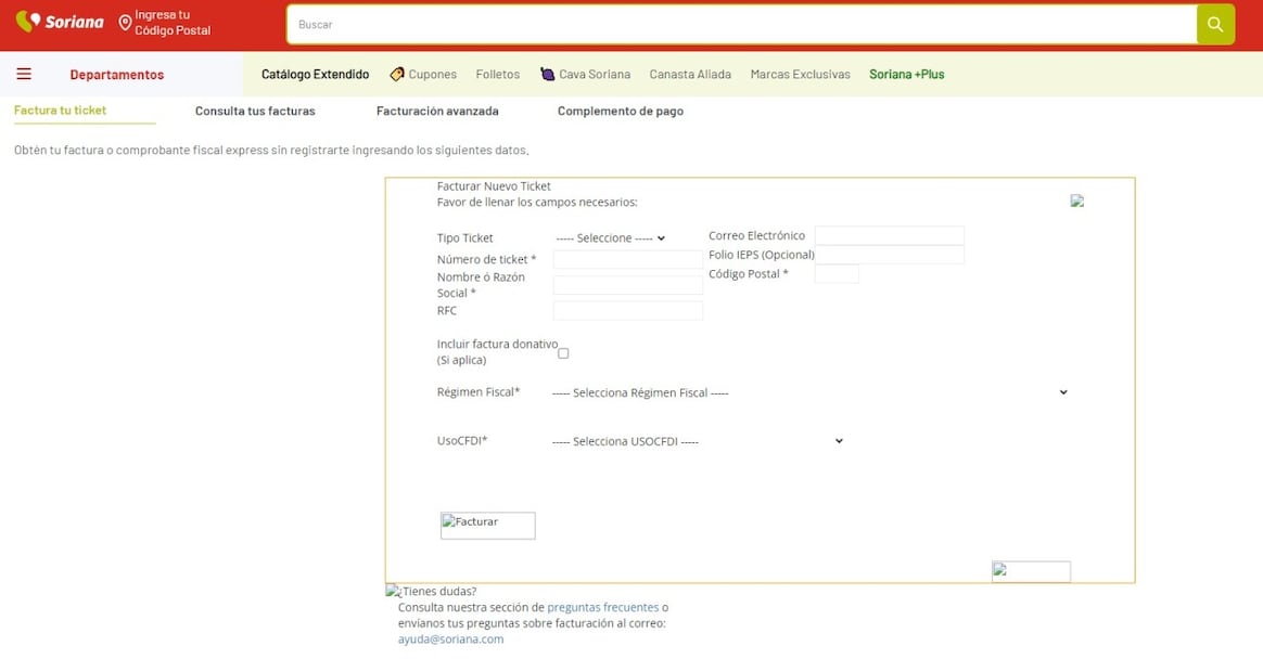 Si después de realizar la consulta de la factura, esta no ha sido generada el super invita a los clientes a generar un reporte en su centro de atención al cliente. (Foto: Captura de pantalla)
