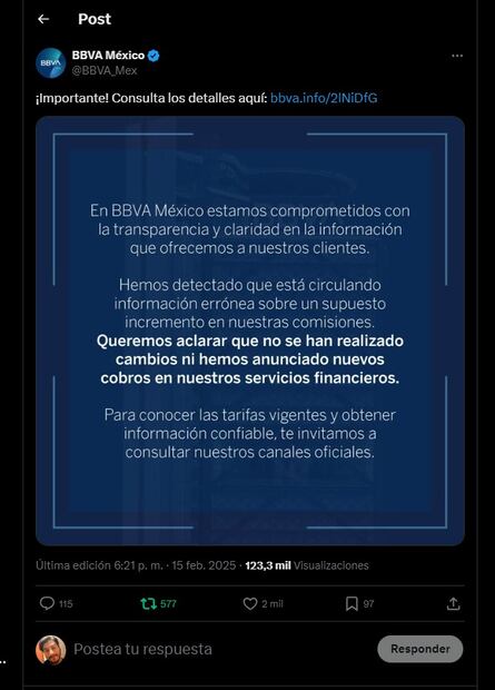¿BBVA subirá sus tarifas y comisiones? (Foto: X)