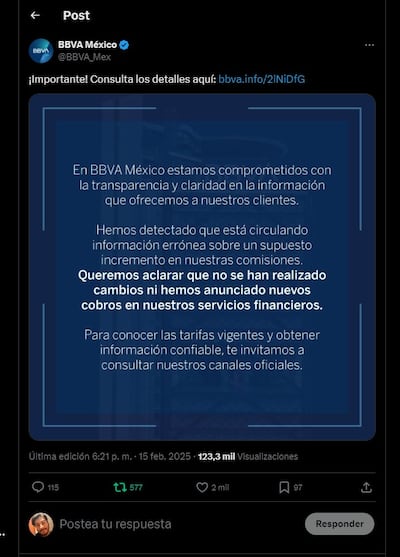¿BBVA subirá sus tarifas y comisiones? (Foto: X)