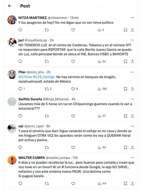 Apagón masivo en diversas ciudades de México. (Foto: DeDinero)