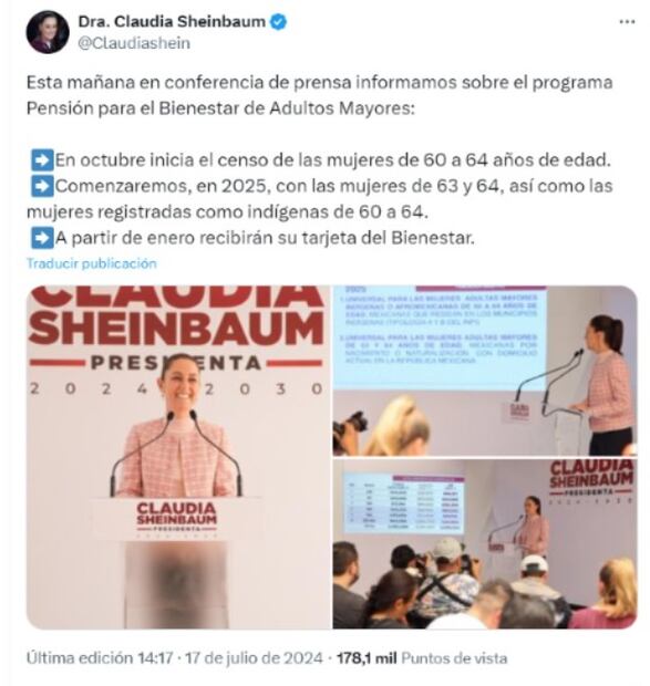 Pensión del Bienestar para Adultas Mayores. (Foto: Captura de pantalla)