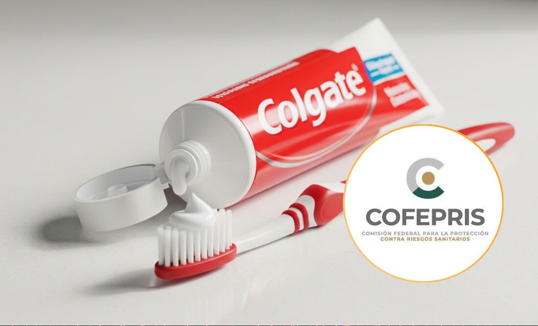 Esta pasta Colgate fue retirada por Cofepris de los comercios, por poner en riesgo la salud bucal. (Foto: Creada con IA)