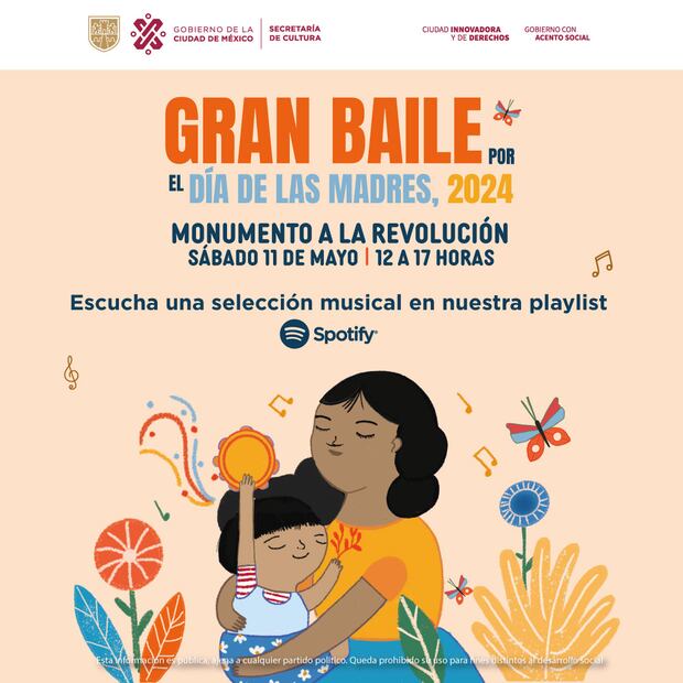 Día de la Madre en el Monumento Revolución. (Foto: Redes sociales)
