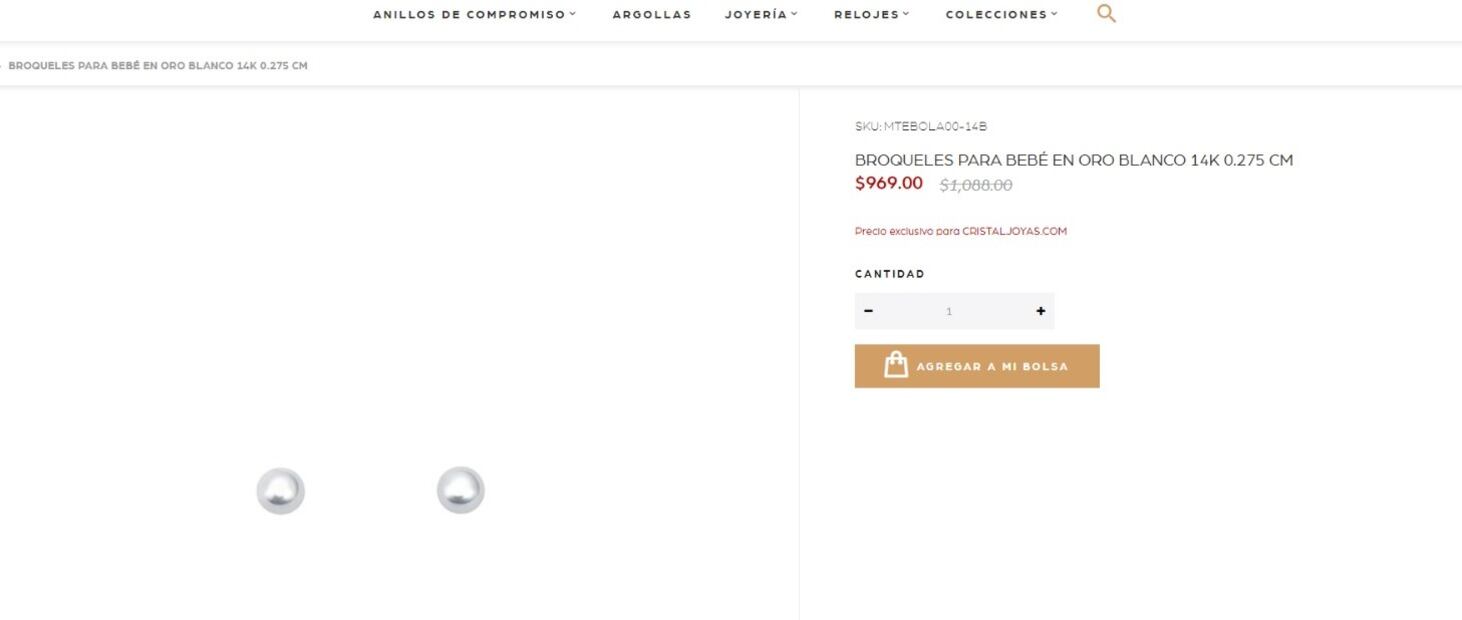 Broqueles para bebé por menos de mil pesos. (Foto: Captura de pantalla)