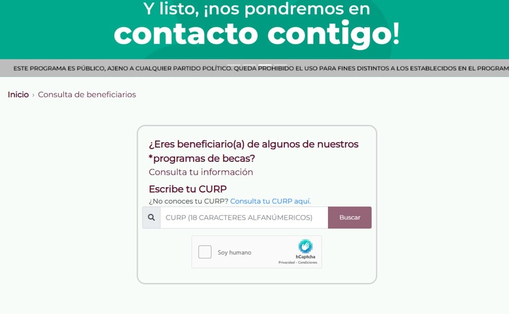 Buscador de estatus. (Foto: Captura de pantalla)