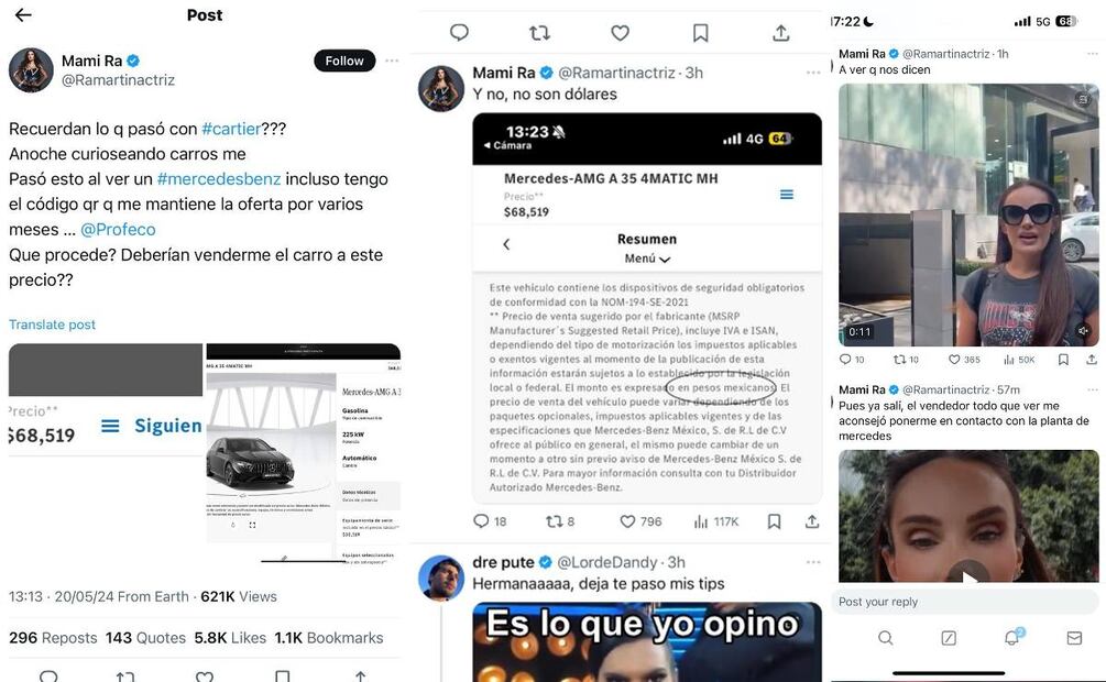 Mujer encuentra un auto Mercedes-Benz en 68 mil pesos. (Foto: Redes sociales)