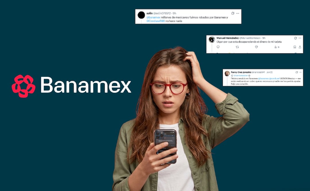 Crece la preocupación por Banamex: clientes denuncian cuentas vacías y mala atención bancaria. (Foto: Creada con IA / captura de pantalla)