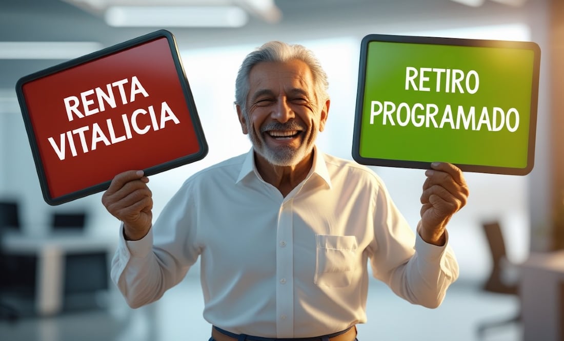 Jubilación en México: Ventajas y diferencias entre renta vitalicia y retiro programado. (Foto: Creada con IA)