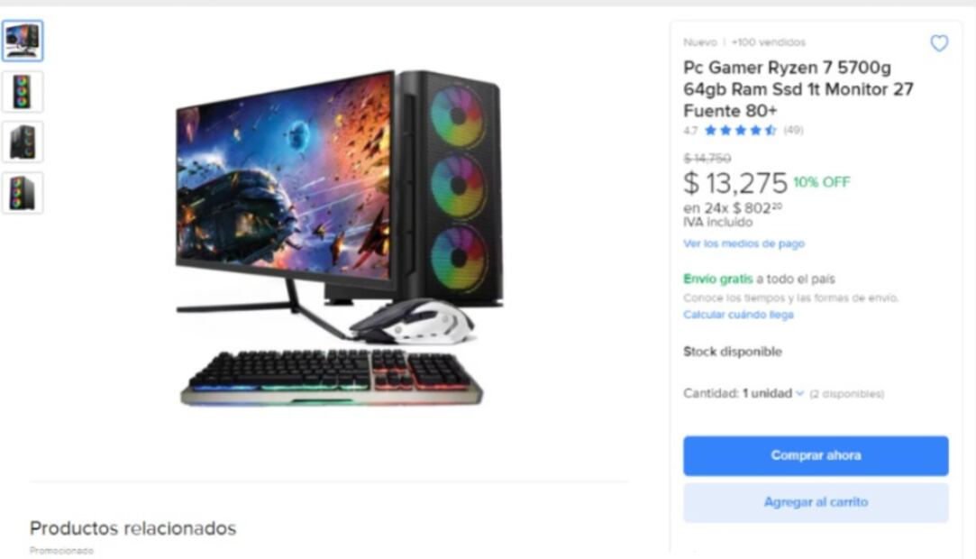 Artículos para ser un gamer. (Foto: Captura de pantalla)