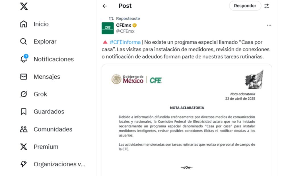 CFE 2025: Esto debes saber si recibes visita de sus trabajadores. (Foto: Redes sociales)