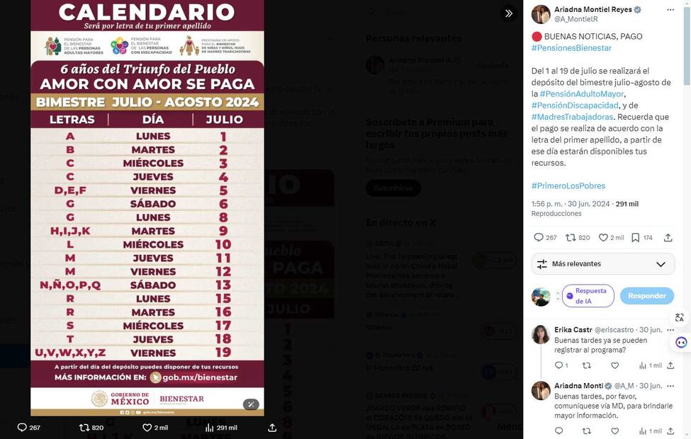 ¿Cuándo será el próximo pago de Bienestar para Adultos Mayores 2024? (Foto: DeDinero)
