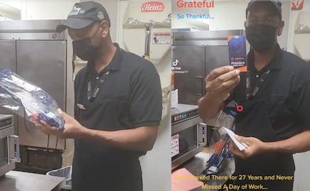 Hombre dedicó casi 30 años a Burger King y le dieron chocolates y un boleto como jubilación