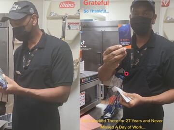 Hombre dedicó casi 30 años a Burger King y le dieron chocolates y un boleto como jubilación