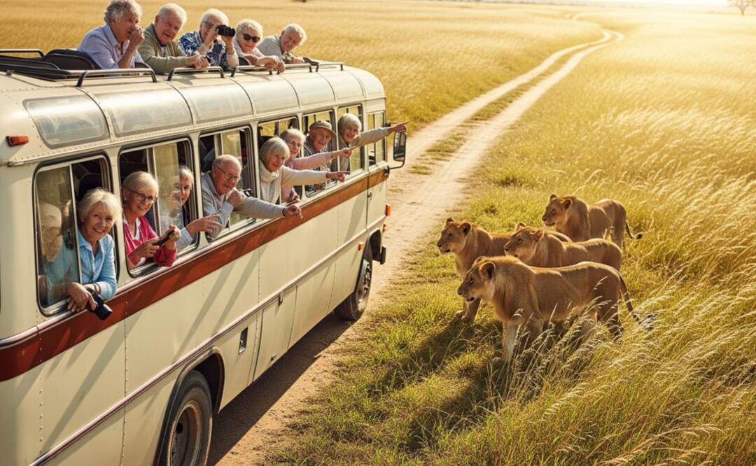 Descuento INAPAM para visitar leones en Reino Animal. (Foto: Creada con Gemini)
