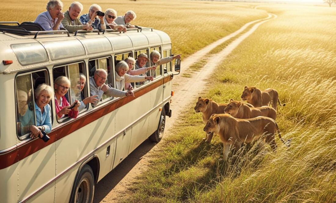 Descuento INAPAM para visitar leones en Reino Animal. (Foto: Creada con Gemini)