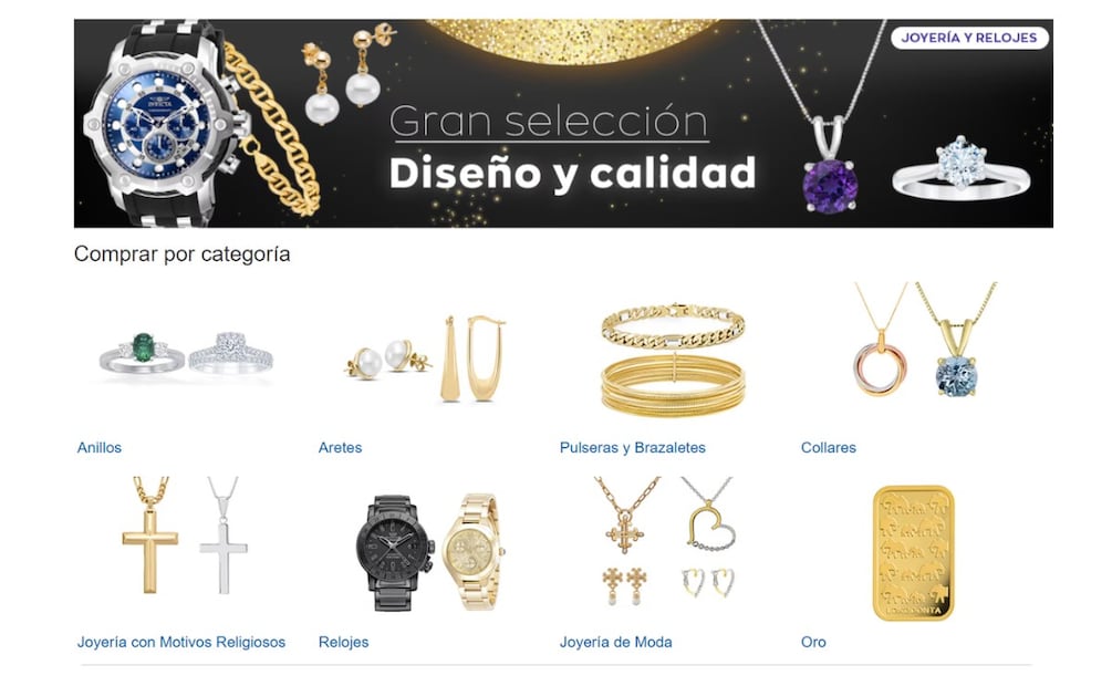 Catálogo online de joyería y relojes de Tiendas Costco. (Foto: Captura de pantalla)