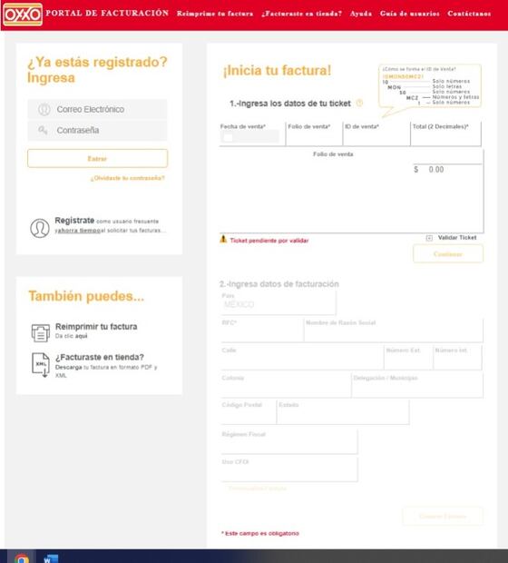 Oxxo menciona que se tienen un máximo de 30 días para poder generar la factura.(Foto: Captura de pantalla)