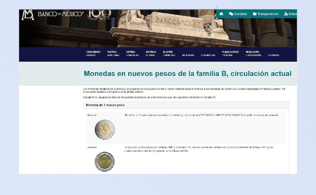 Monedas de 1 peso no cambian de diseño ni de valor, su transformación solo es material. (Foto: Banxico)