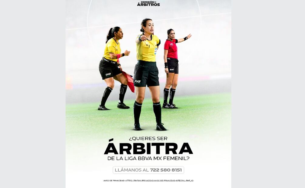 Convocatoria árbitras. (Foto: Redes sociales)