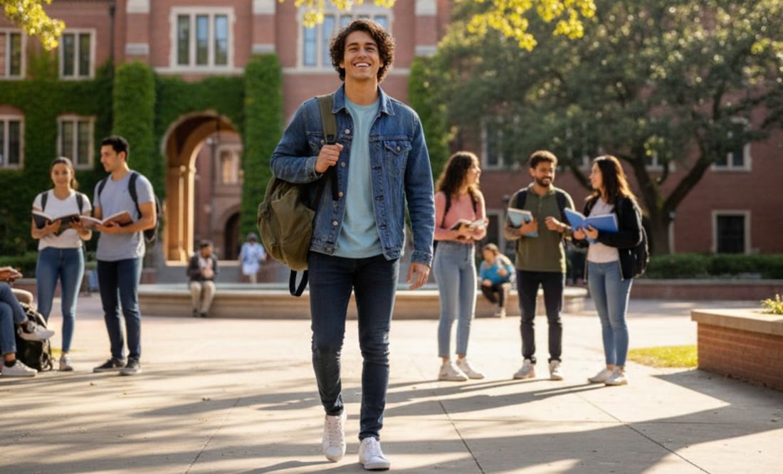Claudia Sheinbaum lanza la Beca Gertrudis Bocanegra para jóvenes de educación superior. (Foto: creada con IA)